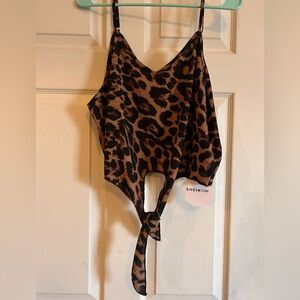 SHEIN Curve Brown Leopard Print Top